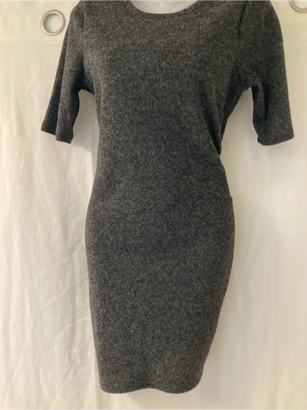 Ripe Grey Knit Sweater Dress Women’s Medium Bodycon Midi Made in Canada